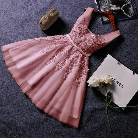 Elegant Sexy Prom Dress Short V Neck-WF01552-Veeddydropshipping