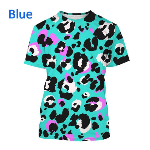 leopard print 3D printed casual short sleeve-MF00160-Veeddydropshipping