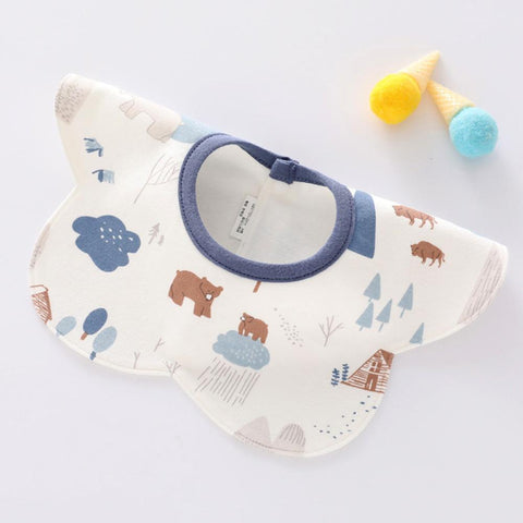 Baby Bibs Waterproof Cotton Animal Print Flower Shape 360 Degree-TB00724-Veeddydropshipping