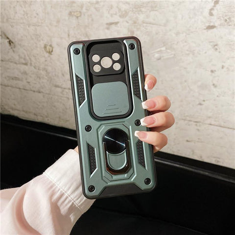 For Xiaomi Pocophone Poco X3 NFC Case Camouflage Magnetic Car Holder Ring Shockproof Armor-PA00308-Veeddydropshipping