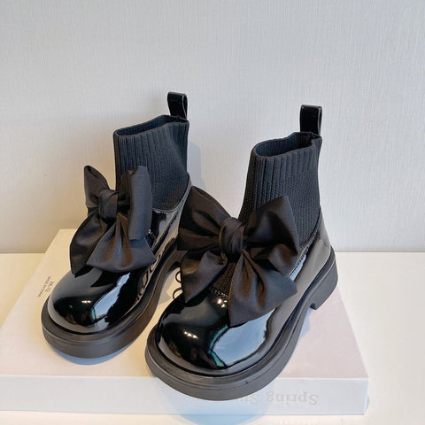 Children Girls Baby Fur Boots Autumn Leather Shoes-TB00177-Veeddydropshipping