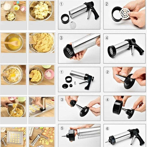 Stainless Steel Cake Cream Decorating Gun Sets-HA01774-Veeddydropshipping