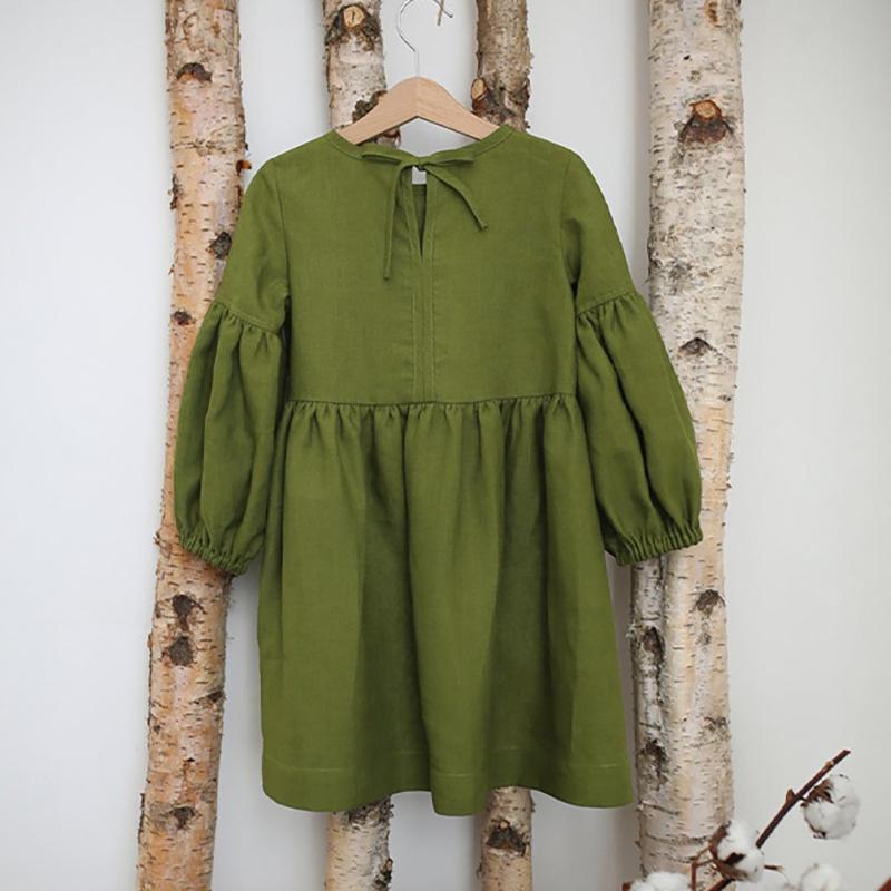 Kids Girls Retro Cotton Dress Autumn Children Korean-Veeddydropshipping