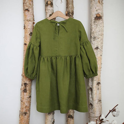Kids Girls Retro Cotton Dress Autumn Children Korean-Veeddydropshipping