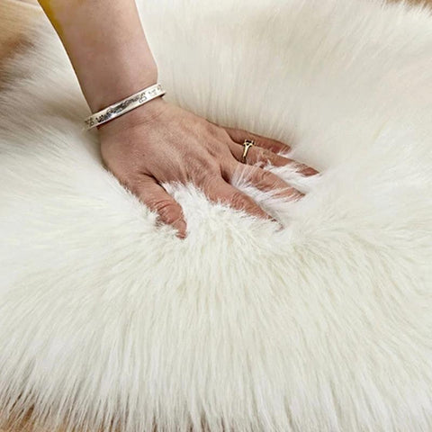 Faux Wool Heart Shaped Carpet Chair Sofa Cushion-HA00452-Veeddydropshipping