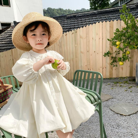 Girls Party Princess Dress Kids Puff Sleeve Shaggy Dress-Veeddydropshipping