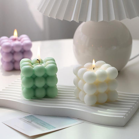 Modern Home Decoration Big Cube Bubble Candle-HA00345-Veeddydropshipping