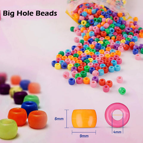 Braid Hole Acrylic Beads Pony Loose Spacer Beads For Diy-JW01500-Veeddydropshipping