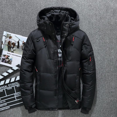 Duck Thick Men&#39;s Down Jacket Snow Parkas Male Warm Hooded-MF01225-Veeddydropshipping