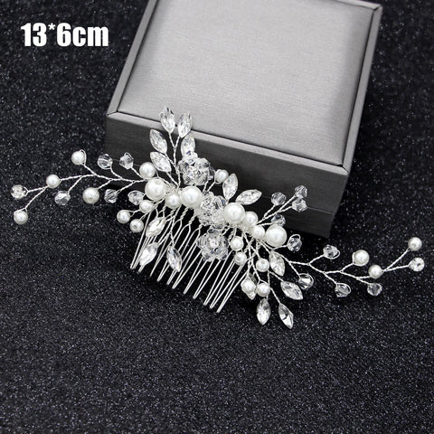Pearl Hair Vine Accessories Wedding Jewelry 35cm Headwear -JW00463-Veeddydropshipping