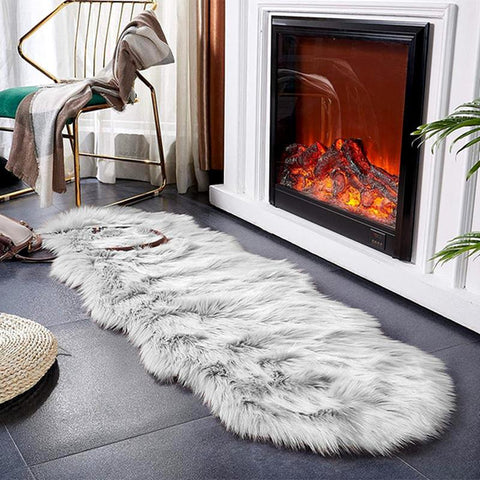 Soft Sheepskin Bedroom Fur Carpet-HA00453-Veeddydropshipping