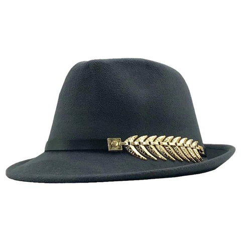 Autumn Elegant Lady Gangster Felt Homburg-MF01023-Veeddydropshipping
