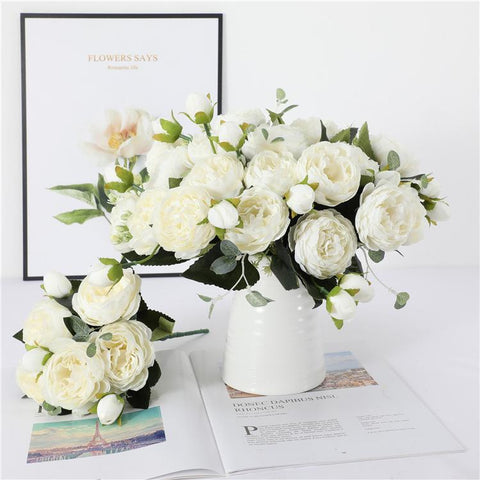 Peony Artificial Flowers Bouquet Fake Flowers-HA00254-Veeddydropshipping