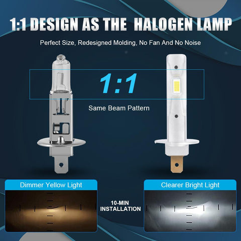 2PCS H1 led Bulbs Lamp 40W Car Fog lights 8000LM Day Driving Light-AM00009-Veeddydropshipping