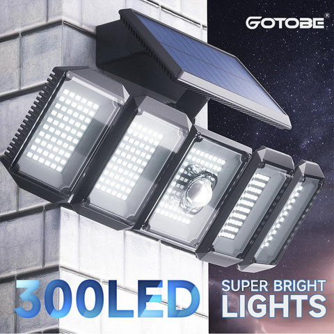 5 Heads Solar 300 LED Light Outdoor Motion Sensor Waterproof Wide-angle-TI00828-Veeddydropshipping