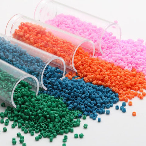 Glass  Beads  Matte Solid Color Frosted Glass Beads  -JW01490-Veeddydropshipping