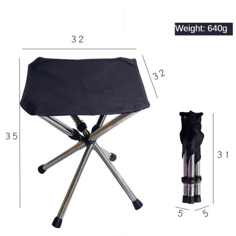 Folding Portable Stainless Steel Stool Outdoor Adjustable Chair Oxford Cloth Seat-OS00410-Veeddydropshipping