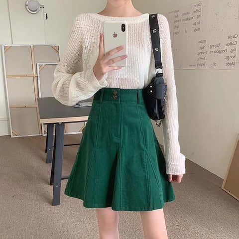 Casual High Waist Large Size Short Skirts-WF00549-Veeddydropshipping