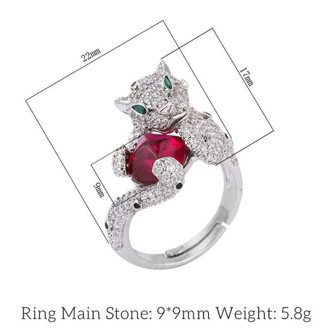 Charms Trend Personality Animal Leopard Ring  -JW00423-Veeddydropshipping