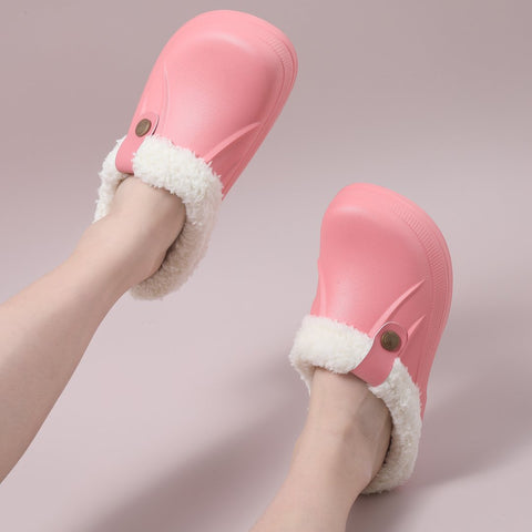 Shoes Soft Waterproof EVA Plush Slippers Female Clogs-BS01230-Veeddydropshipping