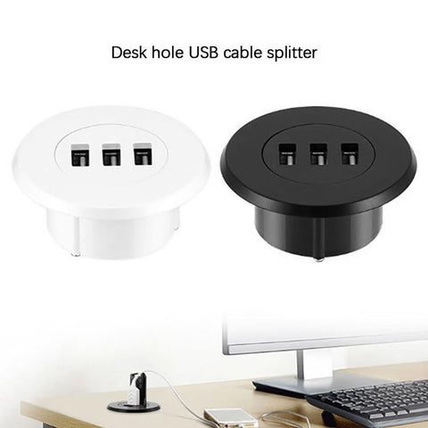 150cm Grommet Hole In-Desk Mounting 3 Ports USB 2.0 Hub For Laptop PC Computer-CE00148-Veeddydropshipping
