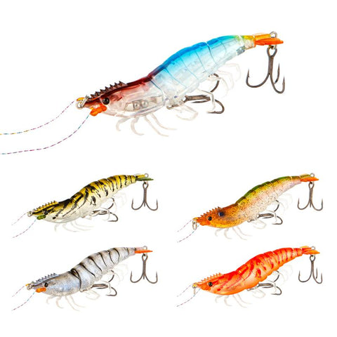 Double Three Hooks Shrimp Baits Luminous Squid Lure Bottled Lifelike Swimbait -OS00463-Veeddydropshipping