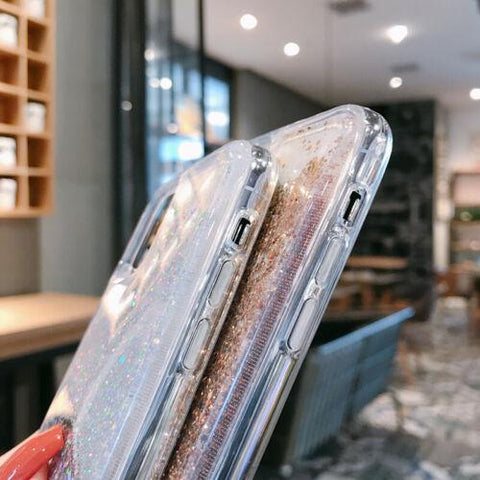 For iPhone 14 13 12 11 Pro Max XR XS X 8 Liquid Quicksand Shockproof Case Cover-PA00162-Veeddydropshipping
