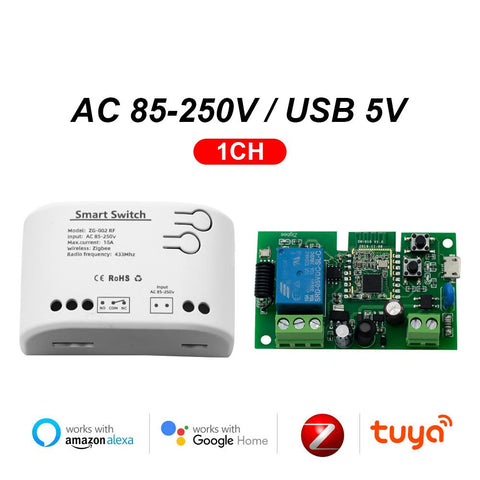 1CH 2CH 4CH 5V 12V 24V 220V ZigBee Relay Module Remote Control  433MHz -CE00583-Veeddydropshipping