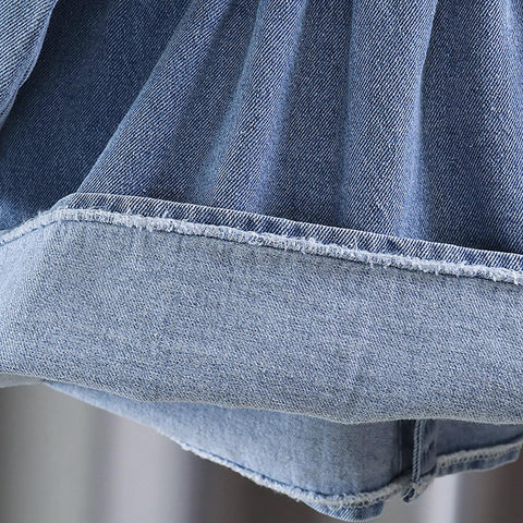 Spring Autumn Kids Girls Denim Dress Long Sleeve-Veeddydropshipping