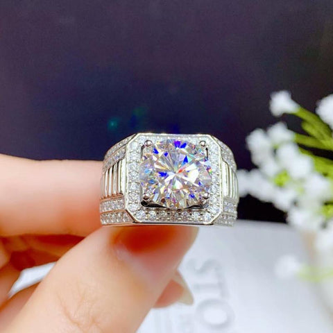 5ct Moissanite Men Ring 925 Silver  Diamond Substitute-JW00003-Veeddydropshipping