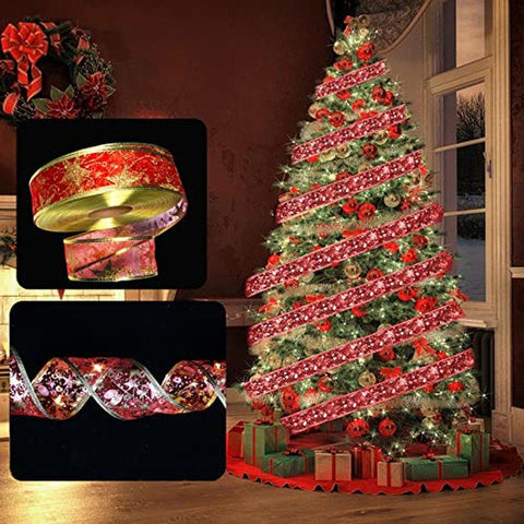 Christmas Ribbon Fairy Light Christmas Decoration-HA01862-Veeddydropshipping