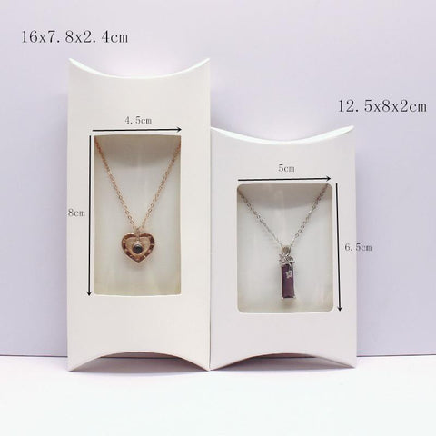 Window Pillow box DIY White Paper pillow for card Jewelry Display -JW01686-Veeddydropshipping