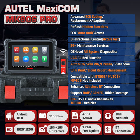 Newest Autel MaxiCOM MK906PRO Diagnostic Tool, MK906 Pro OBD2-AM00268-Veeddydropshipping