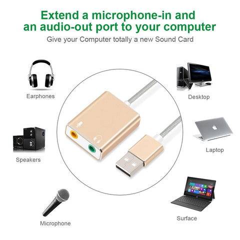 External USB Sound Card Jack  Audio Adapter Earphone-CO00156-Veeddydropshipping