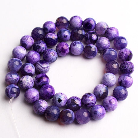 Natural Stone Blue Agates Dragon Round Loose Beads For Jewelry -JW01514-Veeddydropshipping