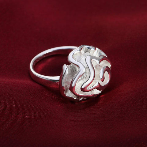 Rose flower 925 Sterling Silver rings Bracelets necklacesearrings Jewelry set  -JW00234-Veeddydropshipping