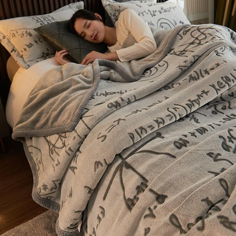 Coral Fleece Blanket Bed Covers Bedspread Sofa Cover-HA00450-Veeddydropshipping