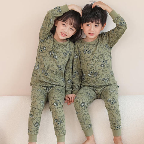 Kids Pajamas Christmas Sleepwear for Boys Girls Cotton Set Autumn-TB01074-Veeddydropshipping