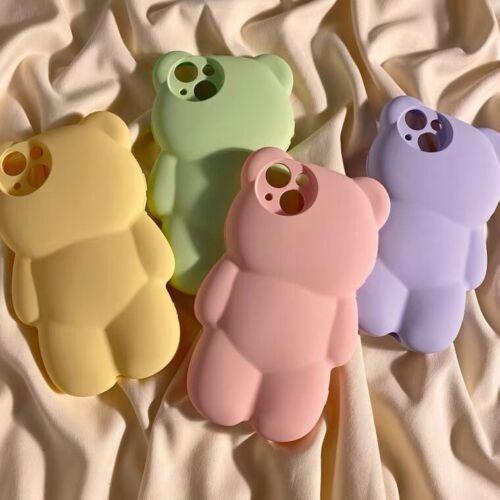Lovely Bear Kids Cartoon Silicone Case Skin for iPhone 14 13 12 Pro Max 11 XS XR-PA00174-Veeddydropshipping