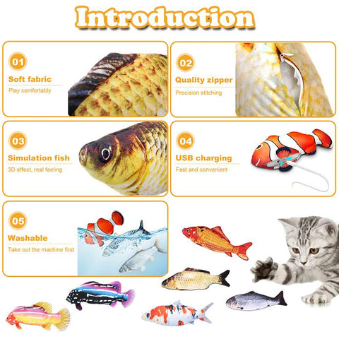 Floppy Wagging Fish Cat Toy USB Electric Charging-HA01451-Veeddydropshipping