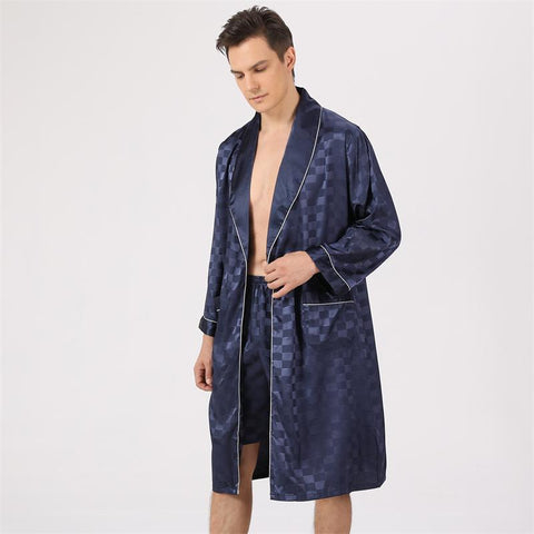 Size Satin Bathrobe Soft Cozy Long-sleeved Hotel Sauna-MF01564-Veeddydropshipping