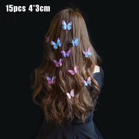 12/15pcsButterfly Barrettes Hair Clips Pins Hair Jewelry -JW00526-Veeddydropshipping