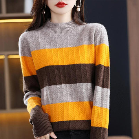 Sweater Women Knitwears Cashmere O-neck Pullovers-WF00026-Veeddydropshipping