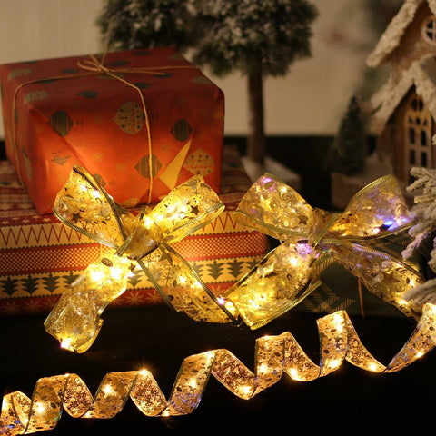 5M Christmas Ribbon Fairy Light String Garland Lights Christmas Tree Ornament-TI00934-Veeddydropshipping