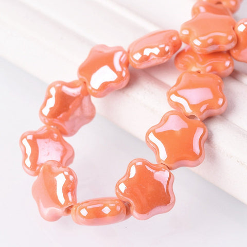 Star Flower Shape Shiny Glossy Glazed Loose Beads lot for DIY -JW01536-Veeddydropshipping