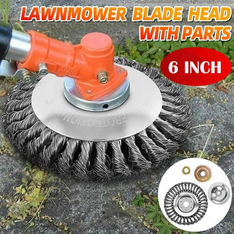 Unbreakable Lawn Mower Blade Head Garden Wire Wheel-HA01544-Veeddydropshipping