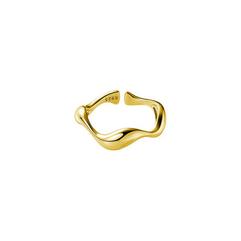 925 Sterling Silver Irregular Design Water Drop Stackable Finger Ring -JW00076-Veeddydropshipping