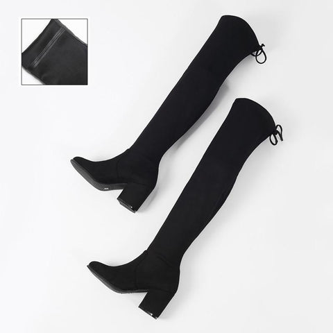 Stretch Female Boots Over the Knee Long High Genuine-BS00940-Veeddydropshipping