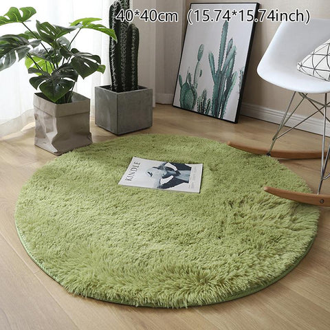 Wool Rug Living Room Carpets Faux Fur Round Mat-HA00473-Veeddydropshipping