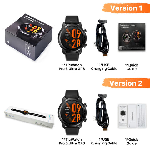 TicWatch Pro 3 Ultra GPS Wear OS Smartwatch Men Qualcomm 4100 Mobvoi -CE00528-Veeddydropshipping
